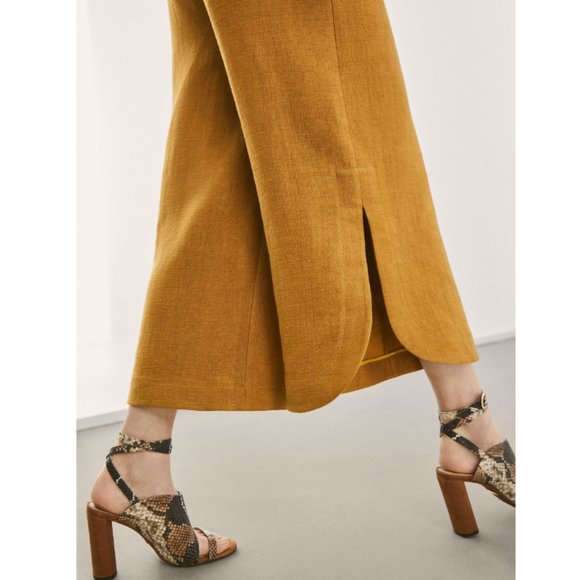 Massimo Dutti Runway Yellow High Rise Crop Pants - Picture 3 of 16